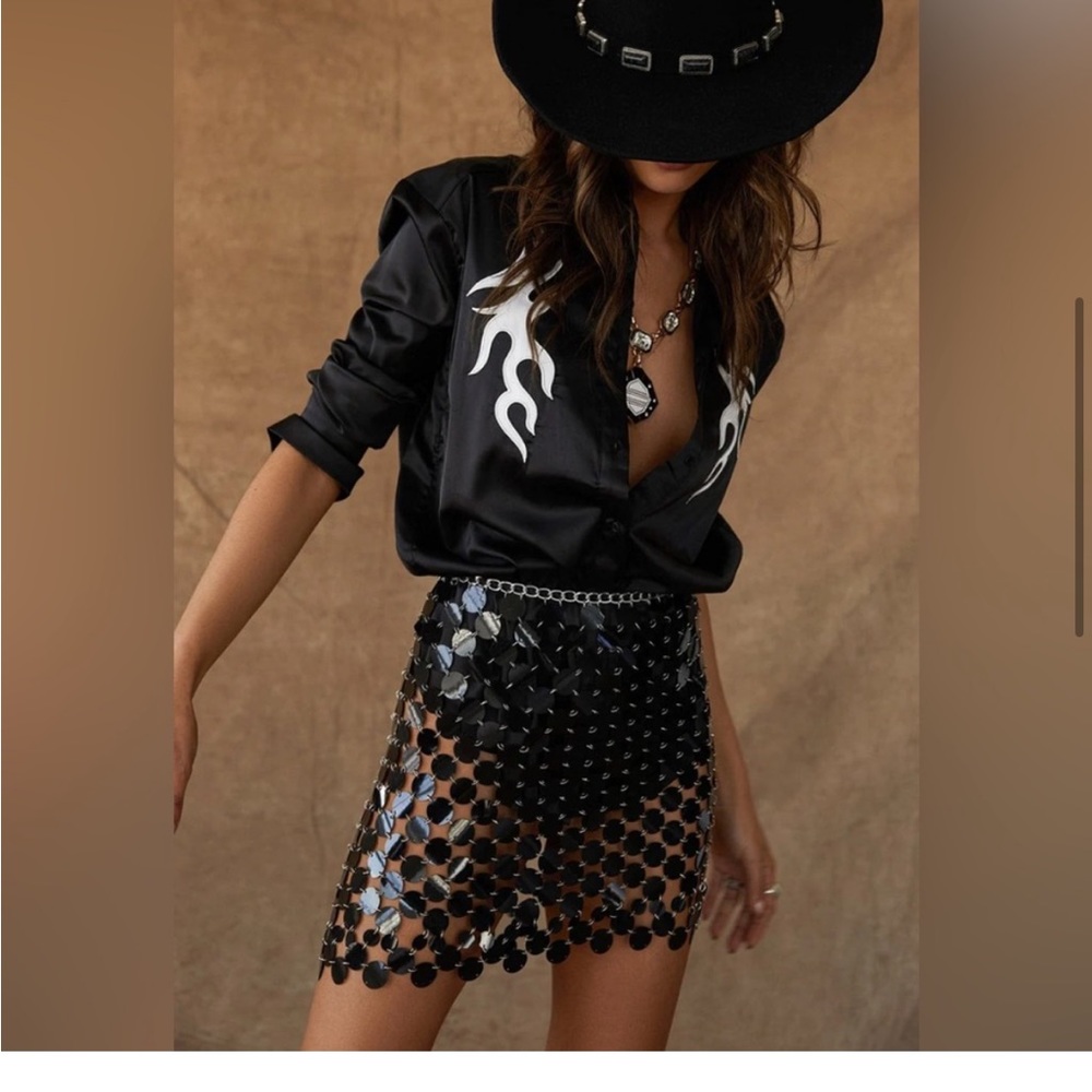 Black disco skirt